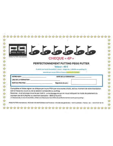 4P VOUCHER : PEGG PUTTER PUTTING PROFICIENCY...